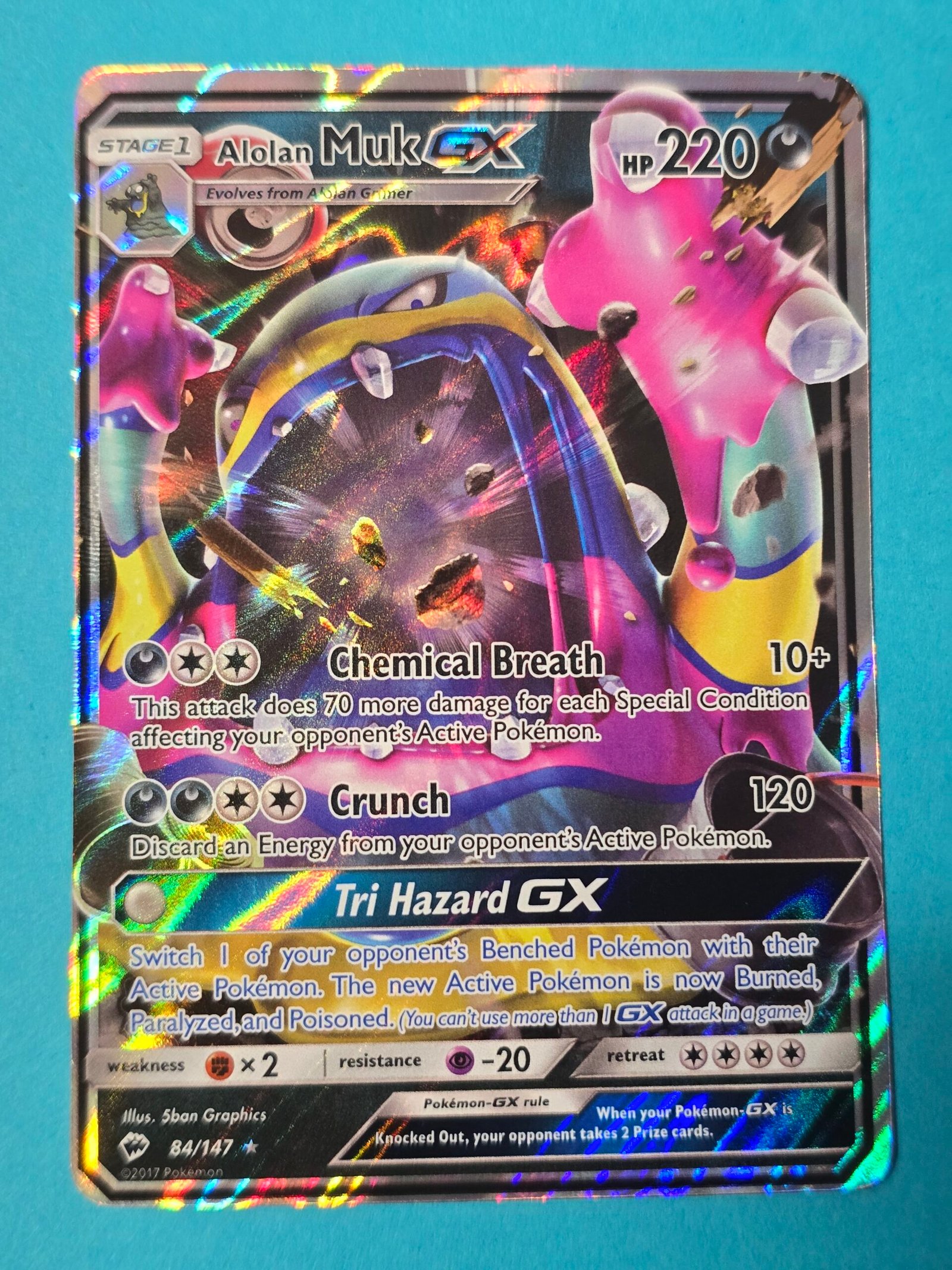 Alolan Muk-GX Burning Shadows (Holo) 84/147 Pokémon Card x1