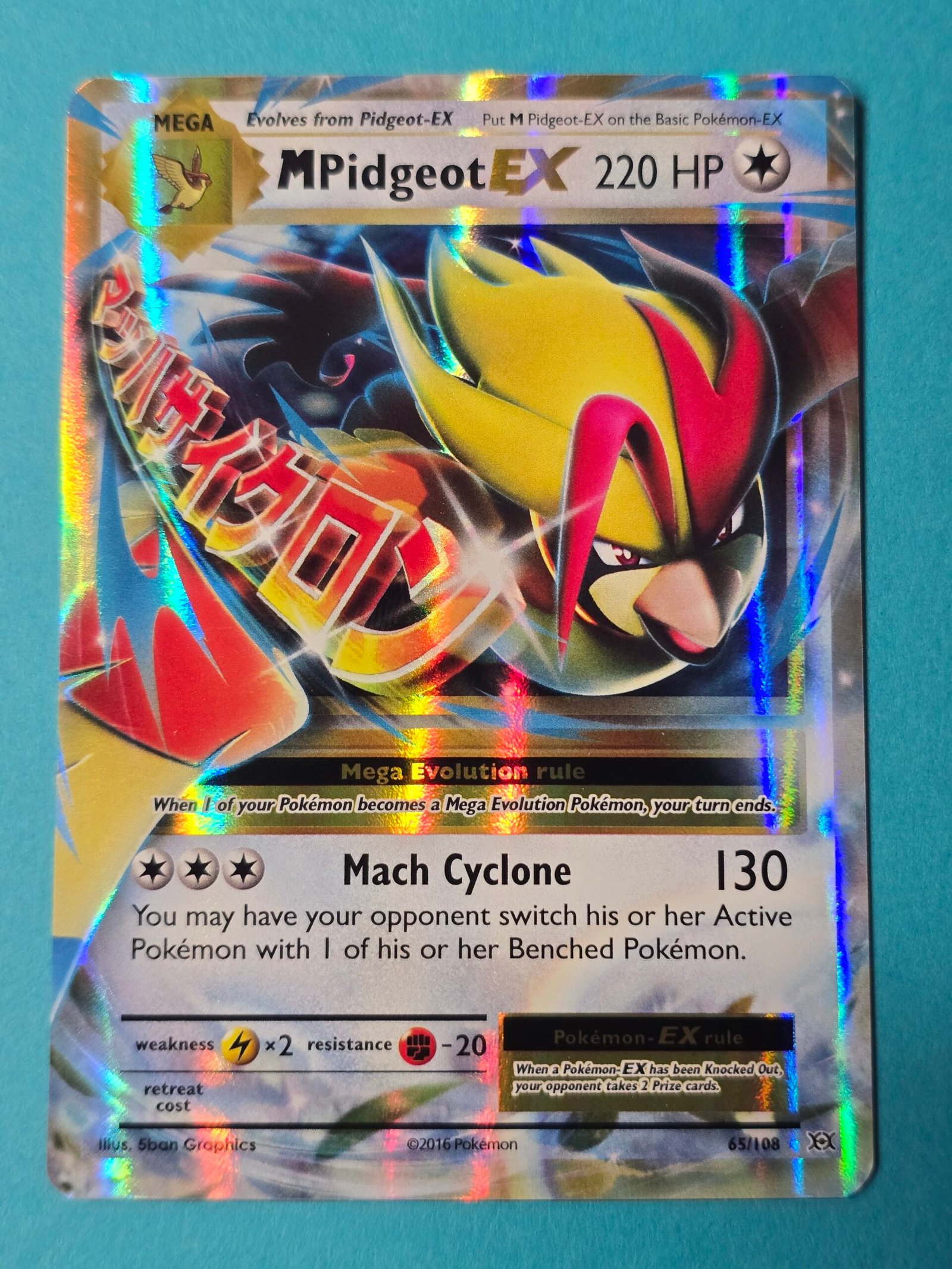 Mega Pidgeot EX 65/108 (XY: Evolutions (Holo) Pokémon Card x1